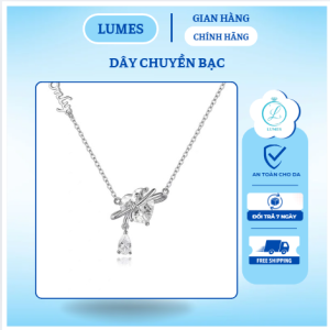 Dây chuyền bạc nữ trái tim khắc tên  Lumes - DCB03