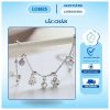 Lắc chân bạc đính đá CZ hình cỏ 4 lá Lumes - LC01