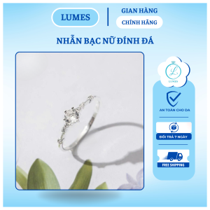 Nhẫn bạc nữ đính đá CZ lấp lánh Lumes