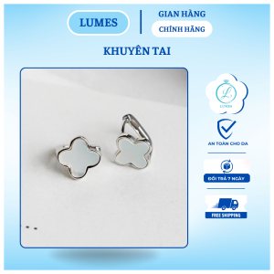 Khuyên tai bạc trái tim trẻ trung Lumes - KT06