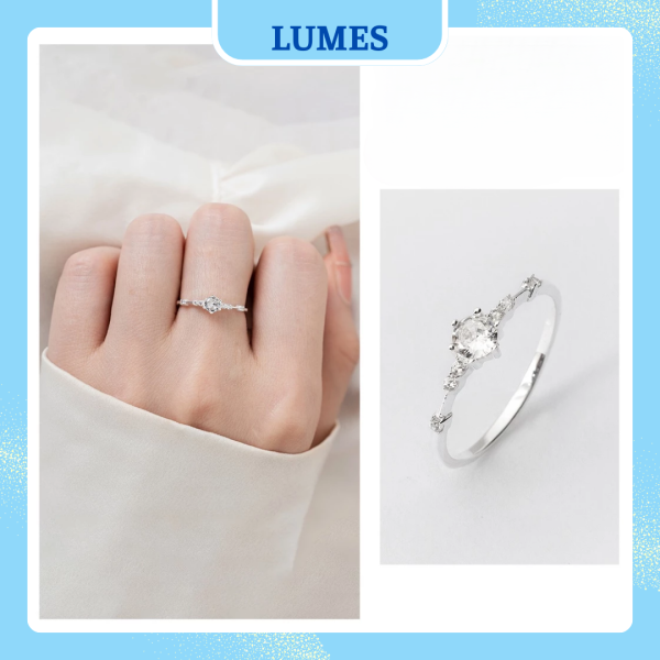Nhẫn bạc nữ đính đá CZ lấp lánh Lumes