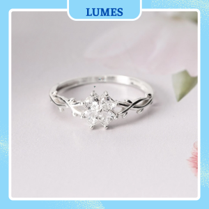 Nhẫn bạc nữ cỏ 4 lá đính đá may mắn Lumes