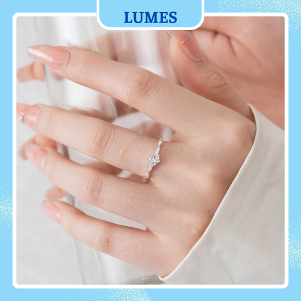 Nhẫn bạc nữ đính đá CZ lấp lánh Lumes