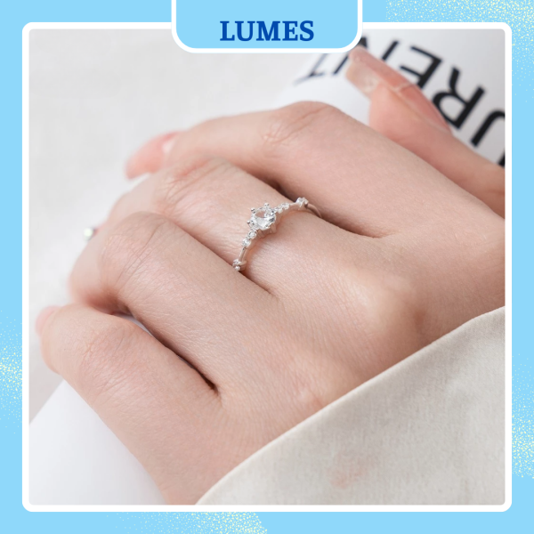 Nhẫn bạc nữ đính đá CZ lấp lánh Lumes