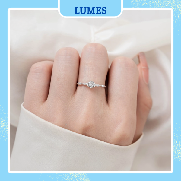 Nhẫn bạc nữ đính đá CZ lấp lánh Lumes