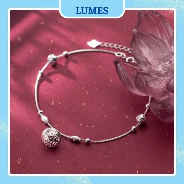 Lắc chân bạc dạng trơn hình chiếc chuông Lumes - LC03