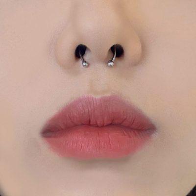 Vị trí xỏ vách ngăn mũi - mẫu khuyên mũi đẹp 