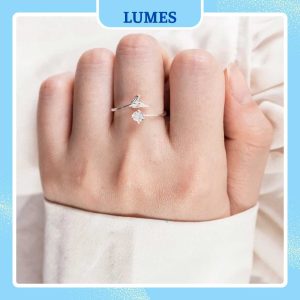 Nhẫn bạc nữ đuôi cá đính đá Lumes - NB03