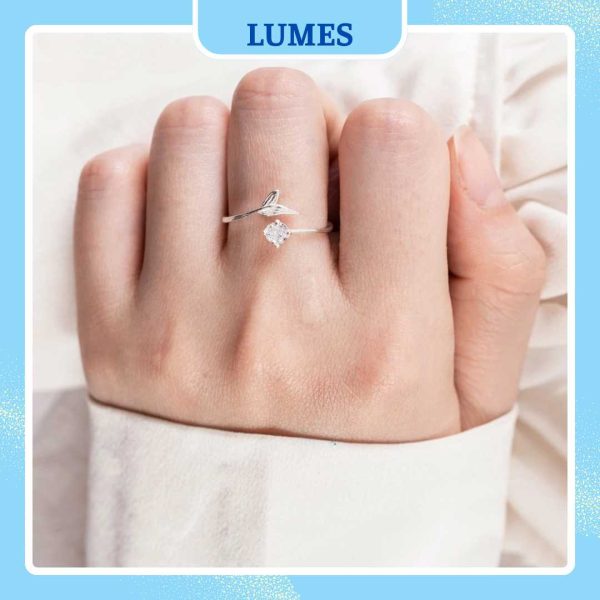 Nhẫn bạc nữ đuôi cá đính đá Lumes - NB03