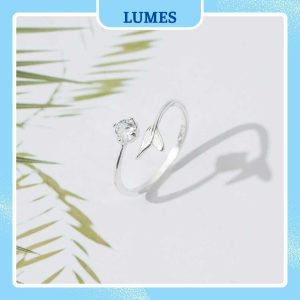 Nhẫn bạc nữ đuôi cá đính đá Lumes - NB03