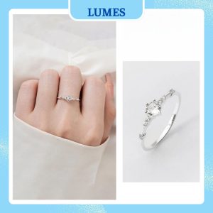 Nhẫn bạc nữ đính đá CZ lấp lánh Lumes - NB01