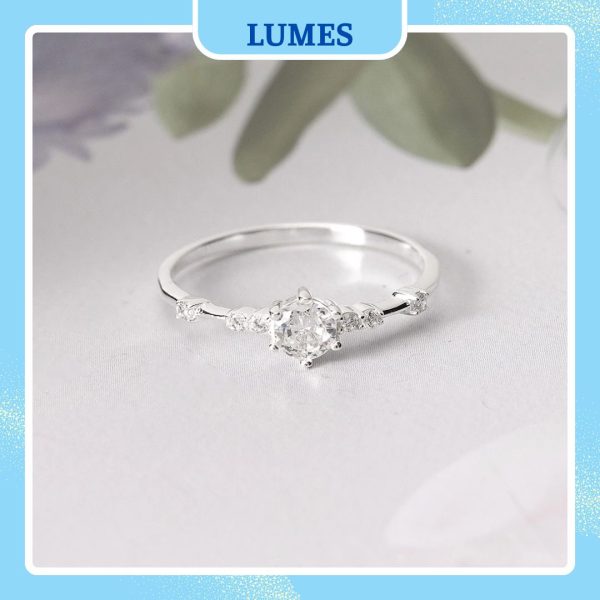 Nhẫn bạc nữ đính đá CZ lấp lánh Lumes - NB01