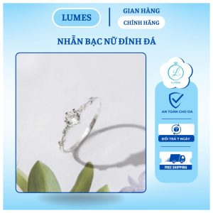 Nhẫn bạc nữ đính đá CZ lấp lánh Lumes - NB01
