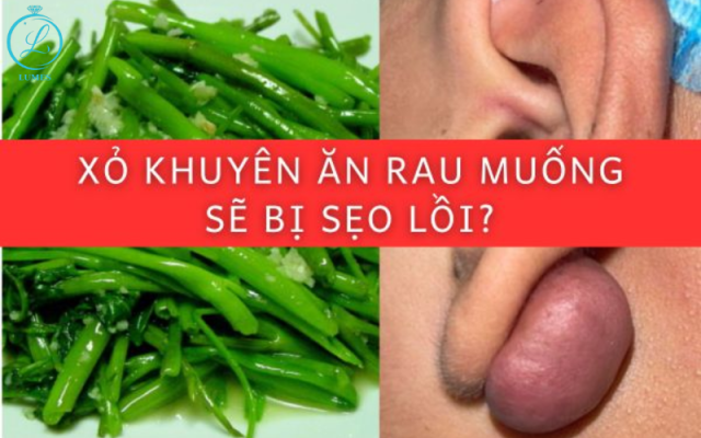 xỏ khuyên tai ăn rau muống